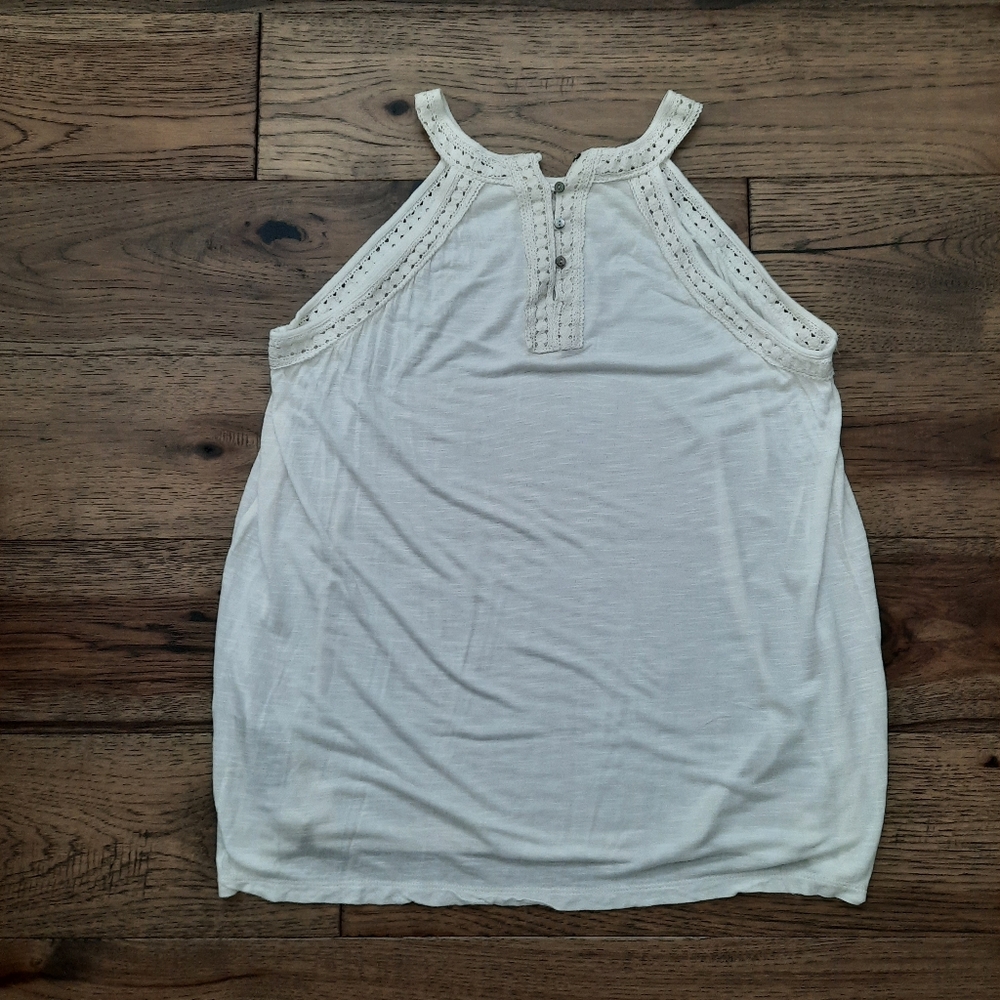EDC Embroidered Dainty Neutral Earthy Tank Top